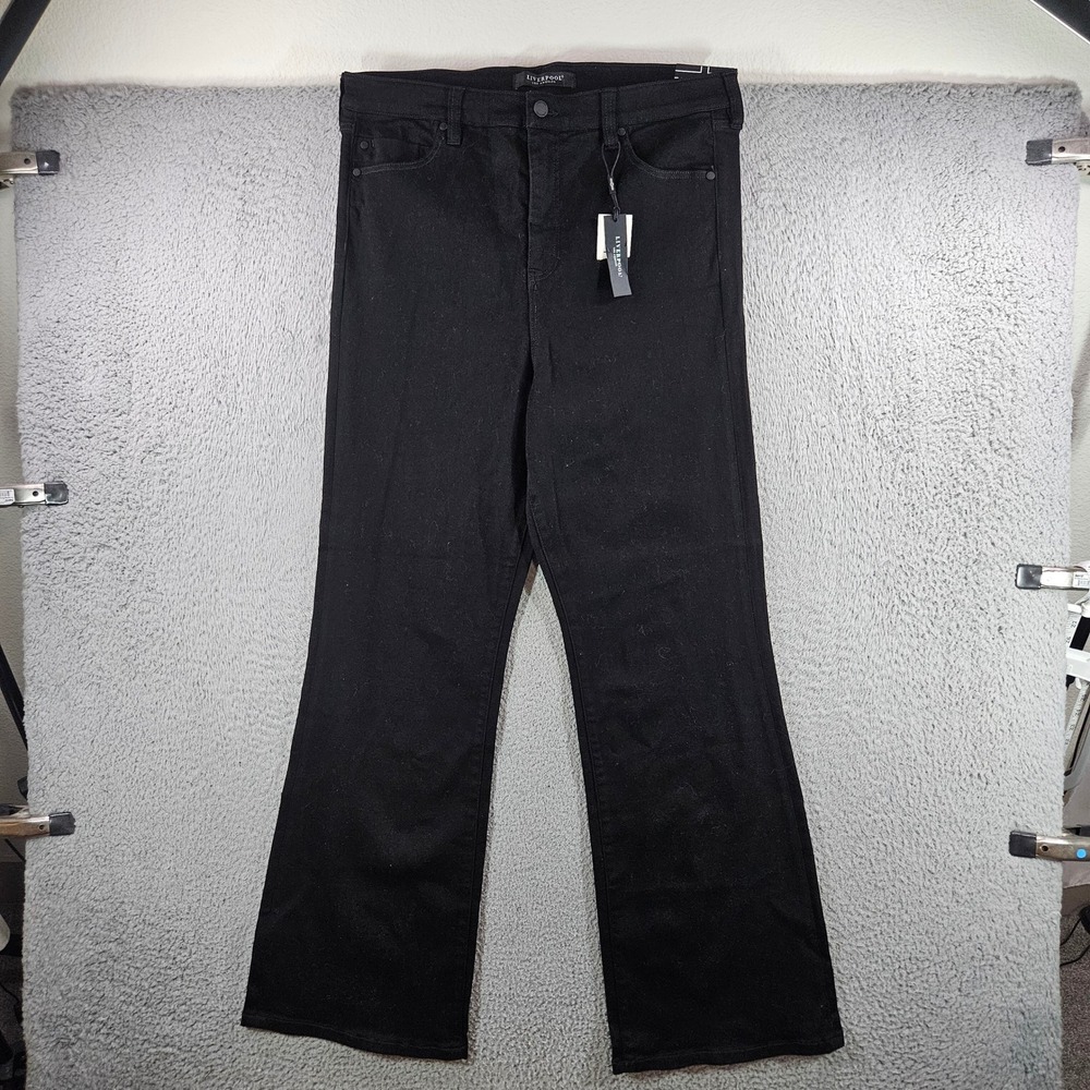 Liverpool Los Angeles Lucy Hi-Rise Bootcut Jeans Black Eco Size 16/33 NEW